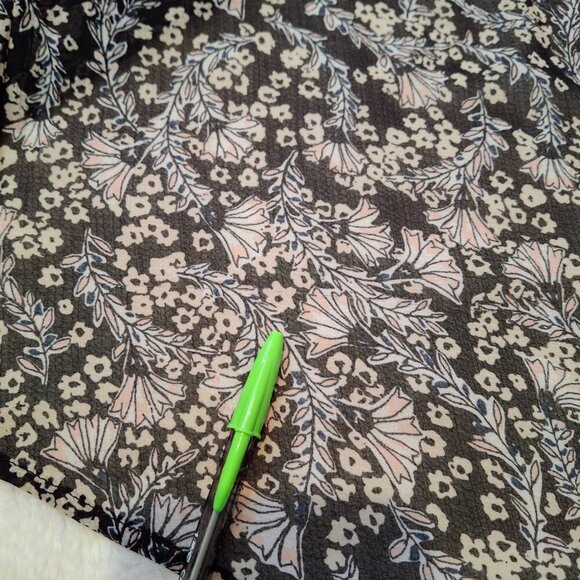 Free People Floral Paisley Snake Blouse Sz S Button Down Sheer Mix Media Boho - Picture 16 of 16